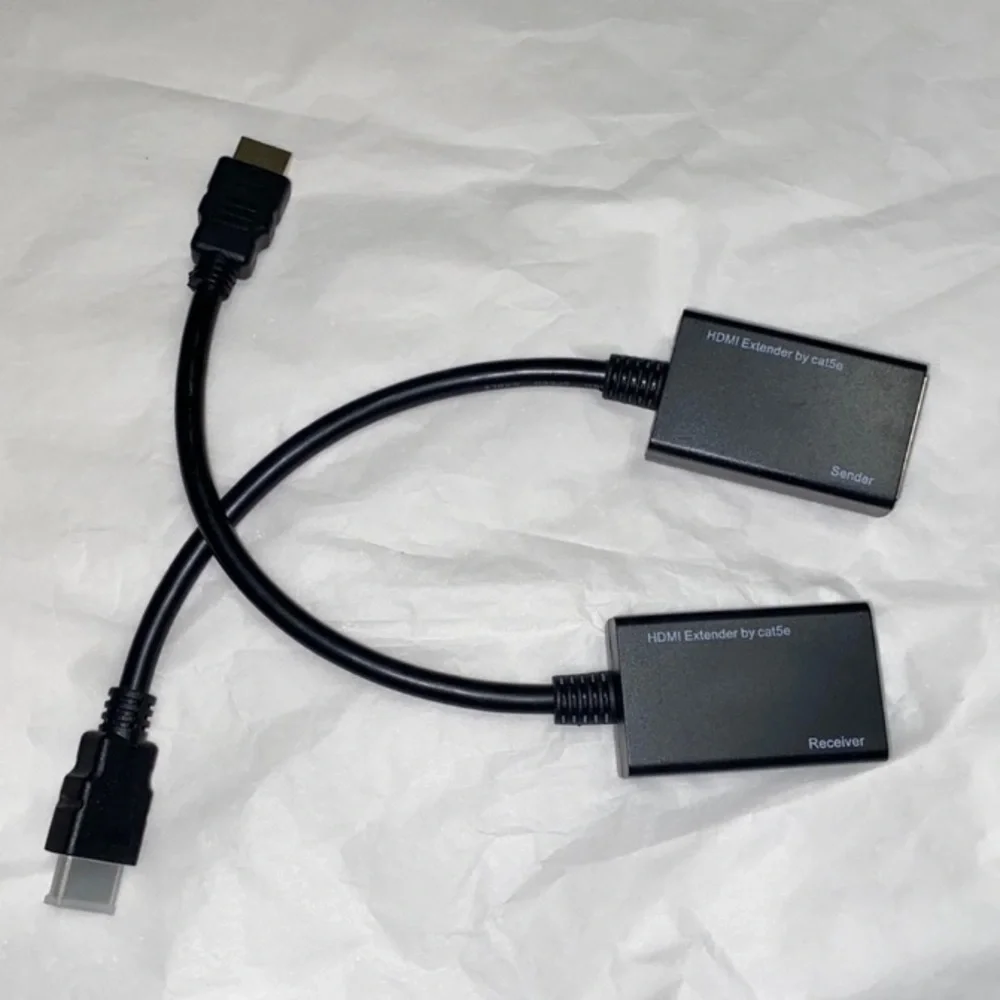 Amazon HDMI network cable repeater Extender Set - Black set of 2 New